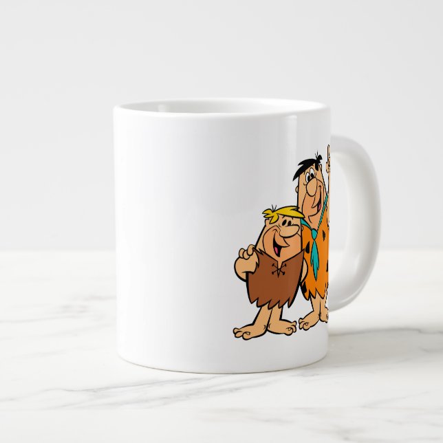 Barney Rubble and Fred Flintstone Large Coffee Mug (Front Right)