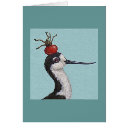 Barney the black necked stilt card
