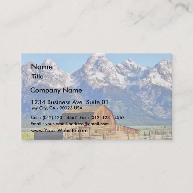Barns Grand Tetons Mountains Business Card (Front)