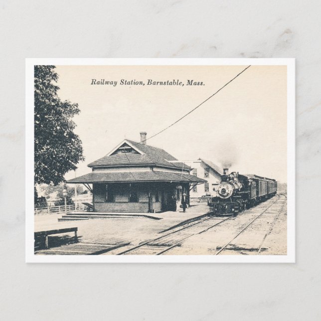 Barnstable MA, Railroad Station, Vintage Postcard (Front)