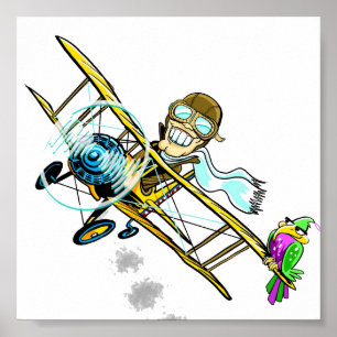 Barnstormer Bob and Bird Poster