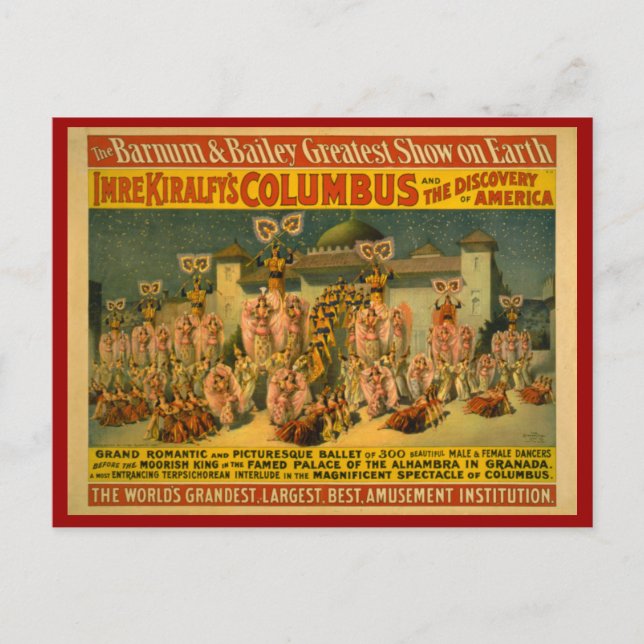 Barnum and Bailey Circus Poster Postcard (Front)