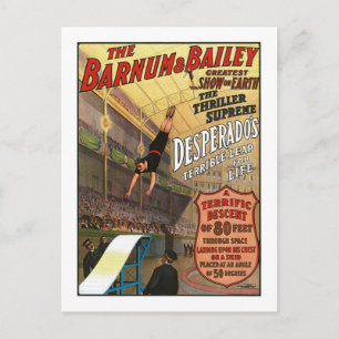 Barnum and Bailey Desperado's Leap for Life Postcard