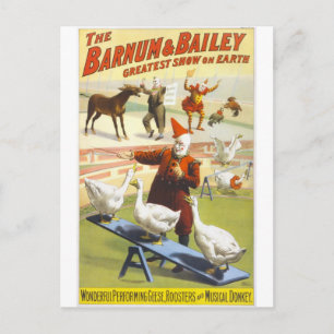 Barnum and Bailey Vintage Circus Poster Postcard