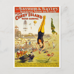 Barnum & Bailey Coney Island Water Carnival Postcard