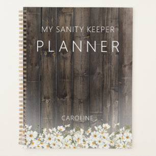 Barnwood and Daisies Rustic Planner