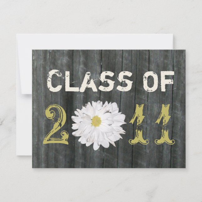Barnwood and Daisy Graduation Class Of 2011 Invitation (Front)