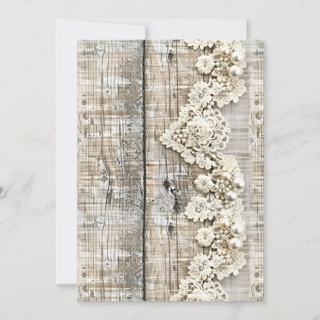 Barnwood and Lace Blank Save The Date (Front)
