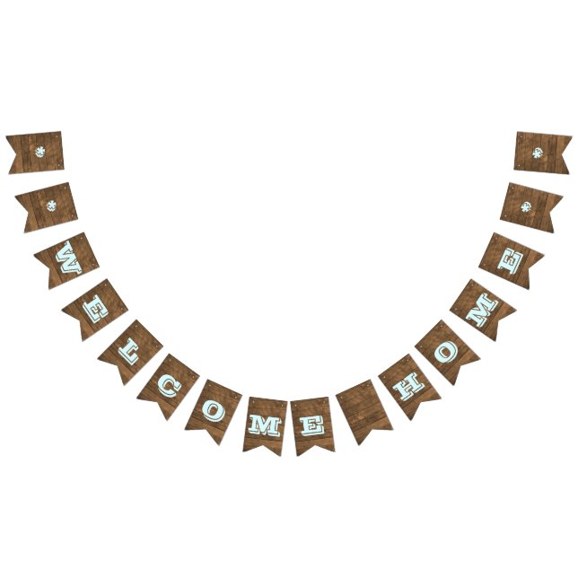 Barnwood Aqua Customisable Welcome Home Banner (All)