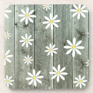 Barnwood Daisy Beverage Coaster