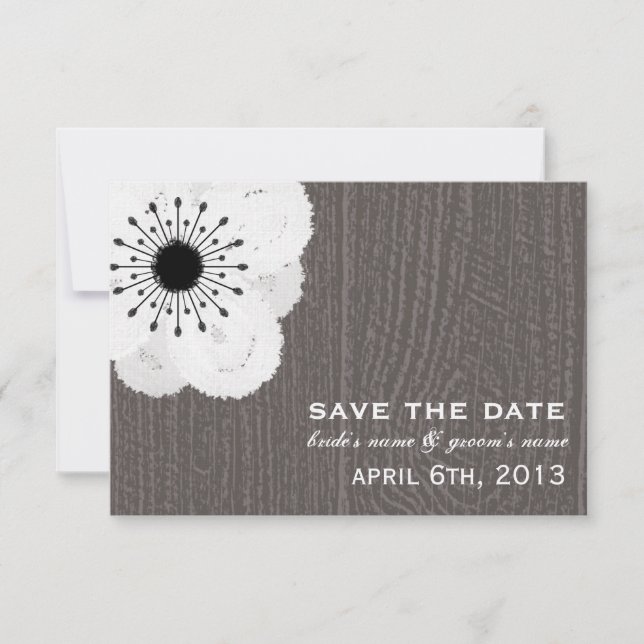 Barnwood Inspired French Anemone Save The Date (Front)
