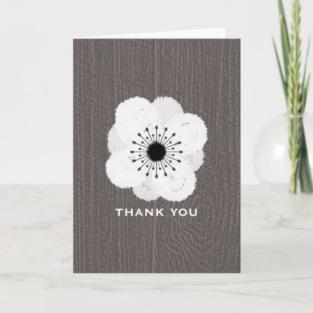Barnwood Inspired French Anemone Thank You Card (Front)