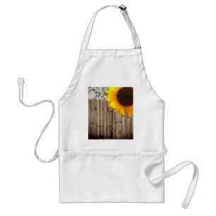 barnwood lace rustic western country sunflower standard apron