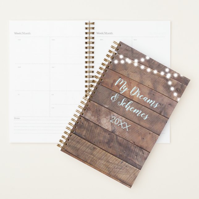 Barnwood Lights Aqua Rustic Personalised Day Planner (Display)