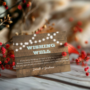 Barnwood Lights Aqua Wedding Wishing Well Enclosure Card
