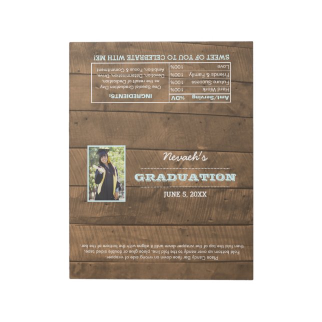 Barnwood Lights Graduation Favour Candy Wrappers  Notepad (Rotated)