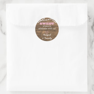 Barnwood Lights Pink Sweet Treat Bag Sticker