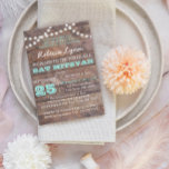 Barnwood Lights Teal Bat Mitzvah Invitation<br><div class="desc">These casual chic invitations are perfect for any Bat Mitzvah celebration. Each line of text is fully customisable to say just what you want!</div>