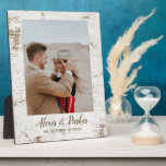 Barnwood Rustic Country Wedding Photo Keepsake Plaque<br><div class="desc">Wedding photo keepsake,  features whitewashed barn wood effect frame (digitally created).  Personalise with your name and event date,  or any message preferred.  Ideal gift idea for the newlyweds,  anniversary,  and more.</div>