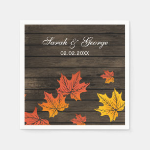 Barnwood Rustic Fall wedding napkins