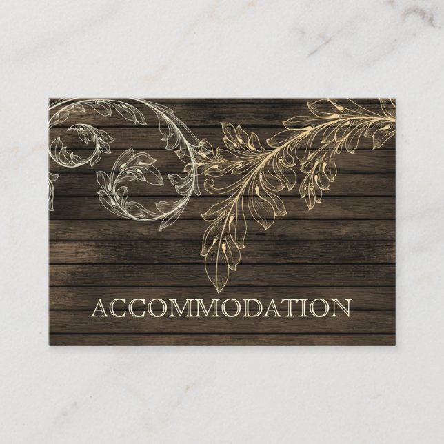 Barnwood Rustic flourish accommodation cards (Front)