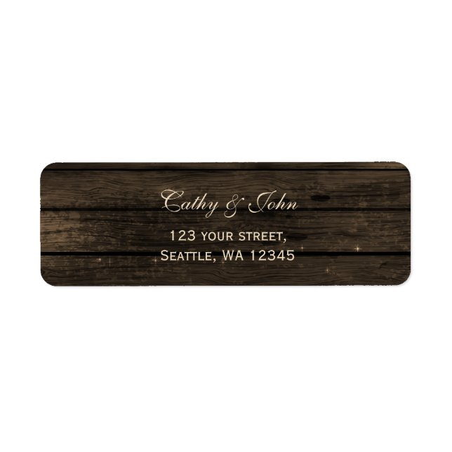 Barnwood rustic wedding address label (Front)