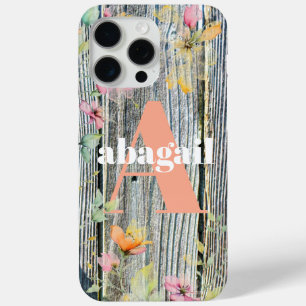 Barnwood script botanical  watercolor flowers iPhone 15 Pro Max Case