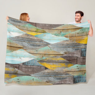 Barnwood Texture Fall Pastel Tones Pattern Fleece Blanket