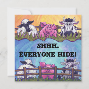 Barnyard Animal Surprise Party Invitation