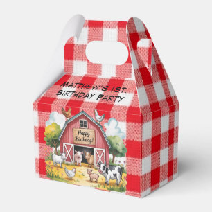 Barnyard Animals 1st. Birthday Party Favour Box