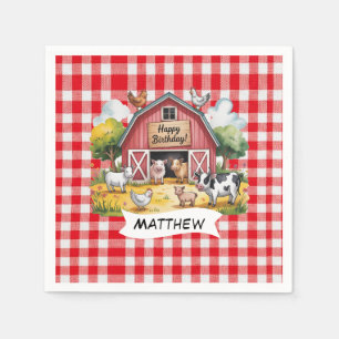 Barnyard Animals 1st. Birthday Party Napkin