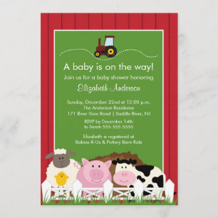 Barnyard Animals Baby Shower Invitation