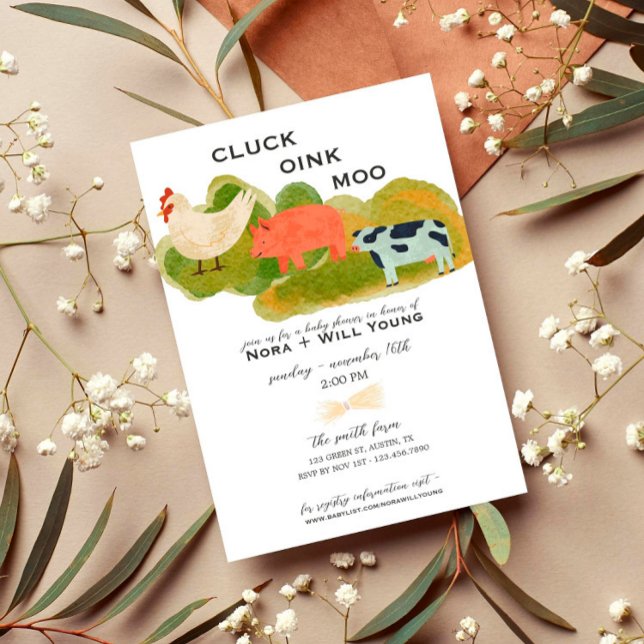 Barnyard Animals - Baby Shower Invitation - Trio (Creator Uploaded)