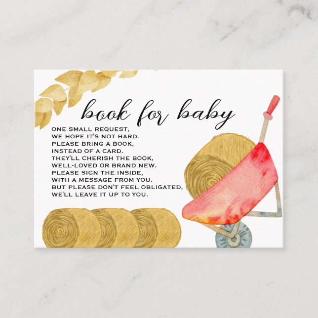 Barnyard Animals -Barn- Book For Baby Insert Card (Front)