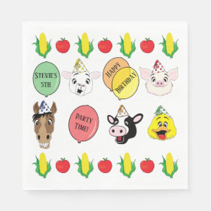 Barnyard Animals Birthday Party Napkin