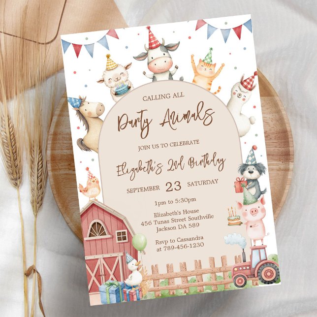 Barnyard Animals Farm Birthday Party Invitation (Creator Uploaded)