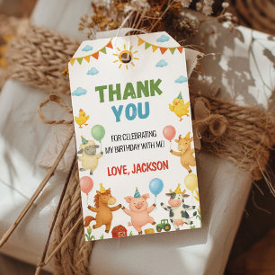 Barnyard Animals Farm Birthday Party Thank You Gift Tags