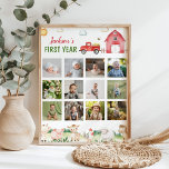Barnyard Animals First Year Photo Milestone Poster<br><div class="desc">Our Barnyard Animals First Year Photo Milestone Poster is the perfect way to showcase your little one’s growth month by month with adorable farm flair. Featuring playful pigs, cuddly cows, and a classic red barn backdrop, this poster captures every special moment from birth to 12 months. A heartwarming addition to...</div>