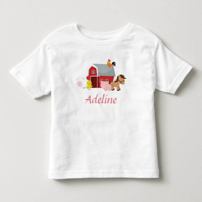 Barnyard Animals Girls Ruffle Shirt (Front)