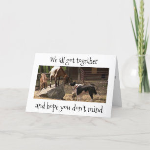 *BARNYARD ANIMALS* PARTY ON "YOUR BIRTHDAY" CARD