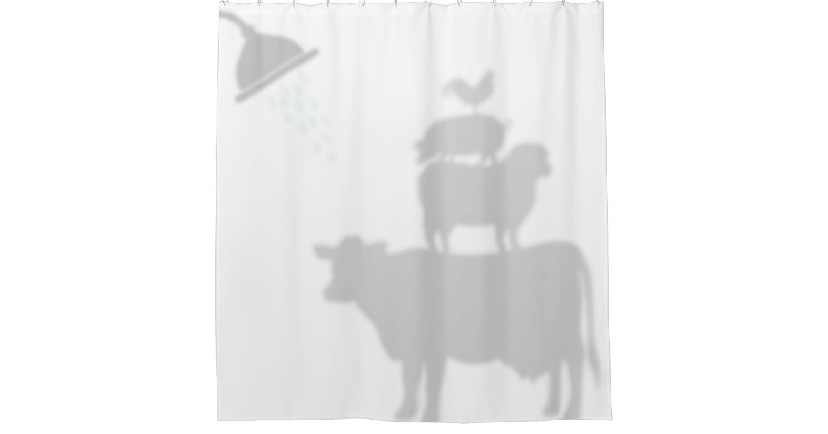 Barnyard Animals Shadow Silhouette Buds Shower Curtain Zazzle Co Uk - Cow Shower Curtain Black And White