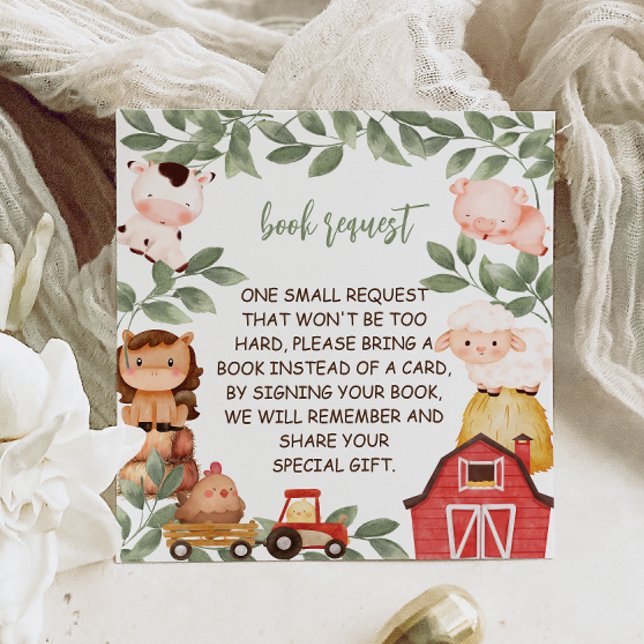 Barnyard Animals Watercolor Book Request Enclosure Card (Creator Uploaded)