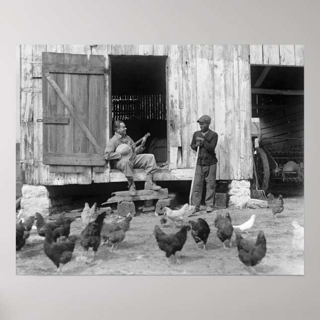 Barnyard Banjo Player, 1927. Vintage Photo Poster (Front)