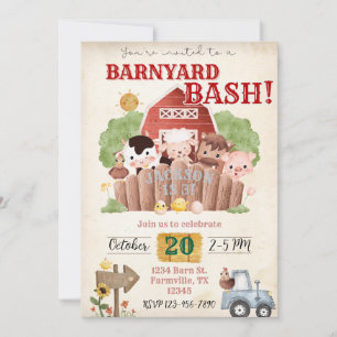 Barnyard Bash Birthday Invitation