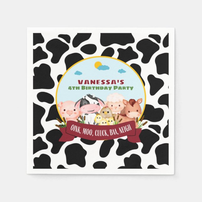 Barnyard Bash Birthday   Napkin (Front)