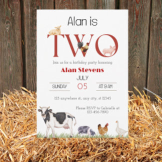 Barnyard Bash: Celebrate Turning Two! Invitation