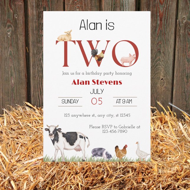 Barnyard Bash: Celebrate Turning Two! Invitation (Creator Uploaded)