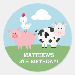 Barnyard Bash Classic Round Sticker