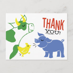 Barnyard Bash Thank You Postcard
