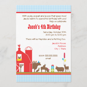 Barnyard Birthday Invitation